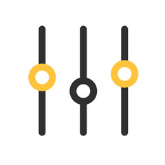 Linear Library black and yellow outline icon pack