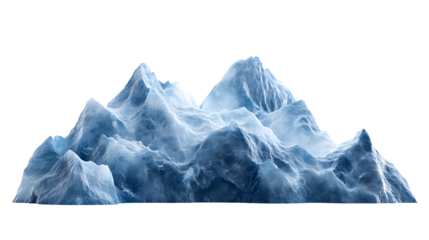 Detailed 3D Render of a Glacial Ice Mountain Range