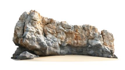 Dramatic Coastal Rock Formation Isolated on Transparent Background