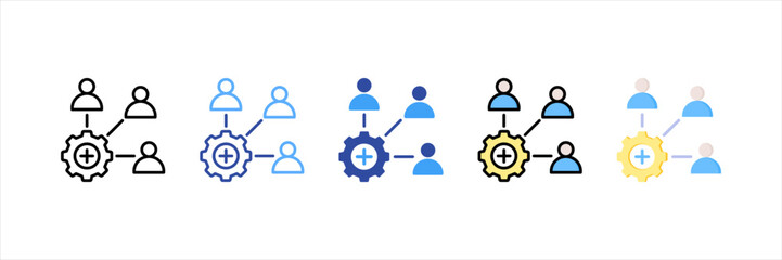 Resource Allocation Multi Style Icon Set
