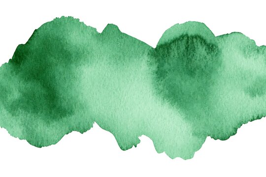 Emerald watercolor brush stroke for artistic invitations and designs
