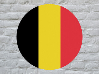 Fototapeta premium round Belgian flag of Belgium