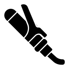 Curling iron solid icon