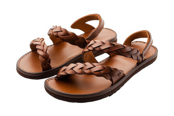 Brown braided leather sandals suitable for summer outings on warm days
