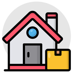 Conceptual design icon of door delivery