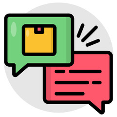 An editable design icon of logistic chat