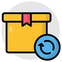 An editable design icon of parcel update