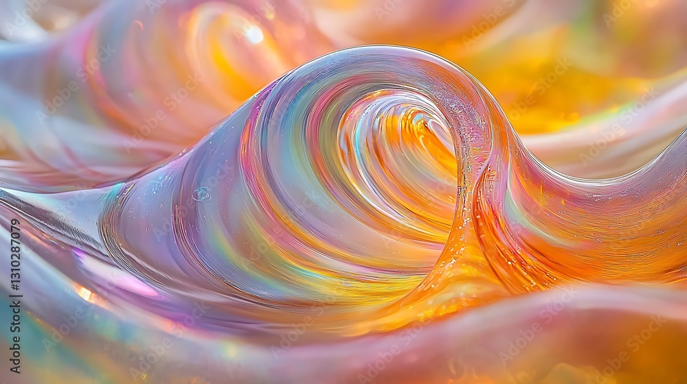 Poster iridescent glass swirl abstract background texture design