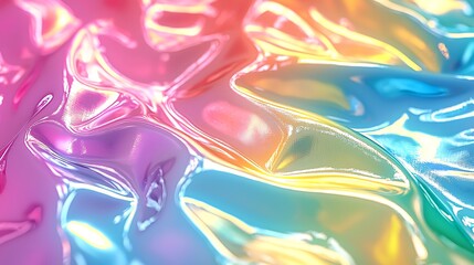 Fototapeta premium Iridescent Holographic Fluid Background Texture Rainbow Design