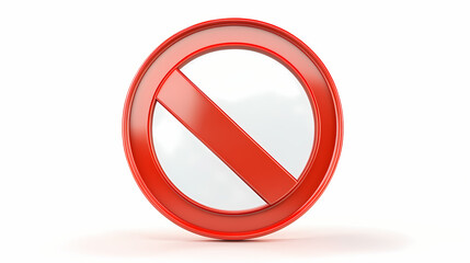 Stop sign prohibition or forbidden icon isolated on white and transparent background. 3d render. Forbidden - Tower. Illustration