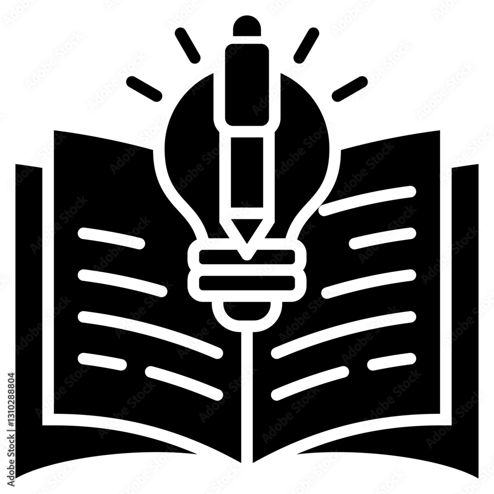 Poster learning glyph icon