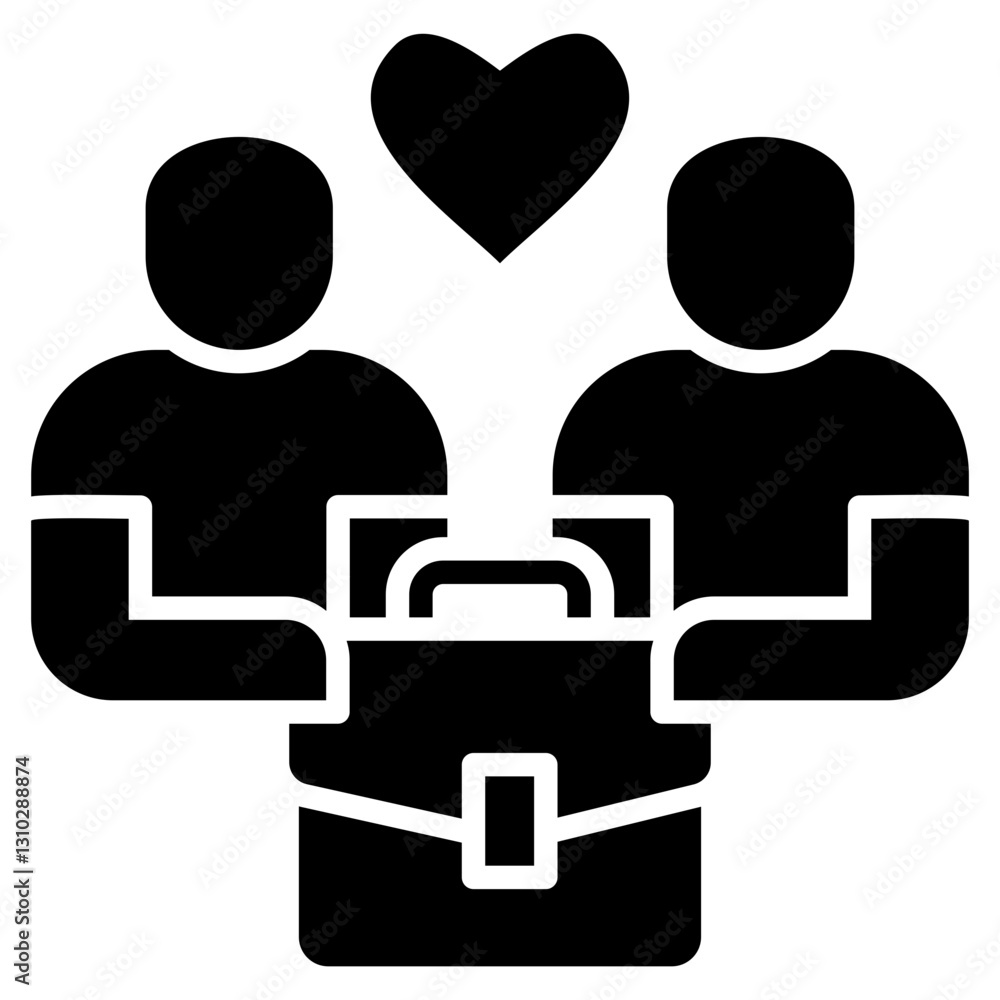 Poster interpersonal skills glyph icon