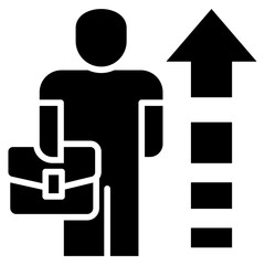 Employee Growth Glyph Icon