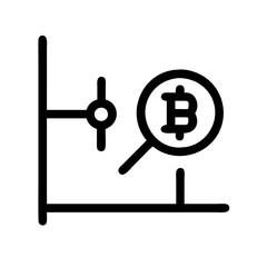 Obraz premium Crypto graph icon with Bitcoin symbol, financial technology concept
