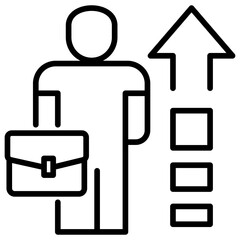 Employee Growth Line Icon