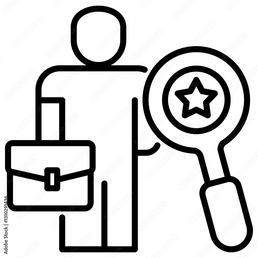 Poster evaluation line icon