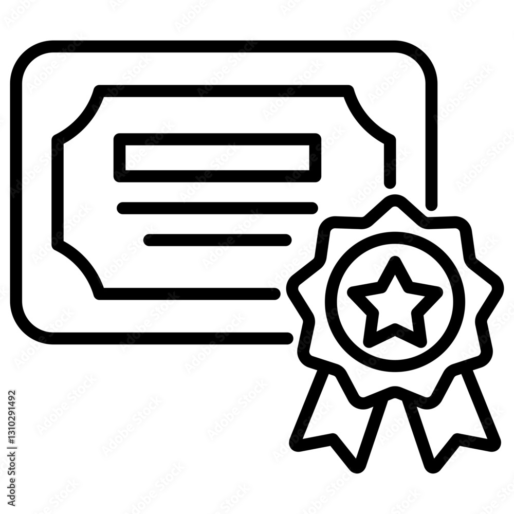 Poster certification line icon