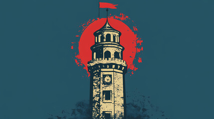 Obraz premium Alcohol prohibition sign. Forbidden - Tower. Illustration