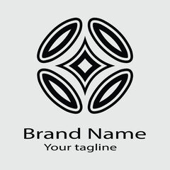  Abstract Unique Latest logo design with different designs of the same shape For business company. Color editable.