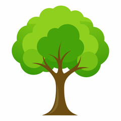 Lush Green Tree Illustrating Nature's Beauty in a Minimalist Style