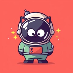 Obraz premium Cute Cat Astronaut Space