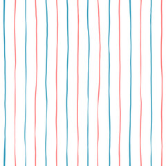 Pink striped pattern, girly stripe seamless background, cute pastel wavy lines. Vector stripes, baby hand draw doodle lines backdrop