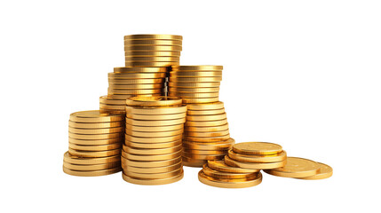 Wealth and Prosperity Golden Coin Stacks for Business and Finance Concepts