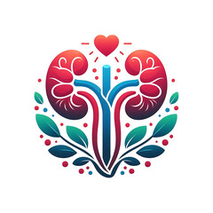 Kidney icon vector. Human kidney vector icon. Human kidneys anatomy on white background.generative ai
