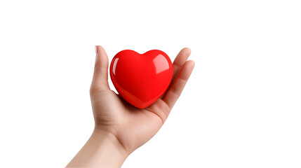 Red Heart in Open Hand Love Donation Care Symbol