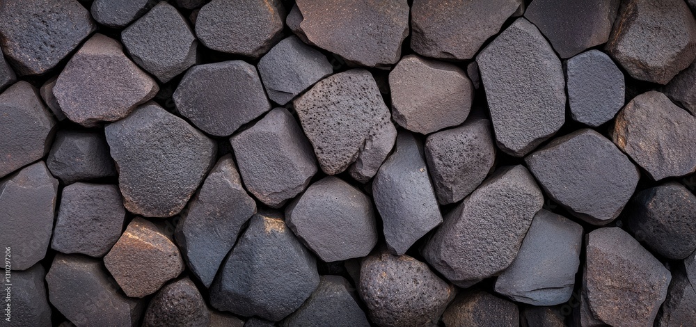 Poster a close-up view of irregularly shaped stones arranged closely, featuring a textured surface with a d