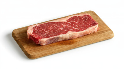 "Fresh Raw Steak Ready for Cooking on Wooden Cutting Board"

