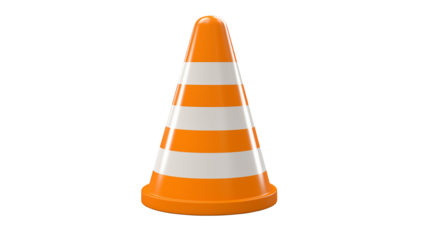 Bright Orange and White Traffic Cone Safety Icon Road Construction Under Construction Sign Caution Symbol Warning Signal
