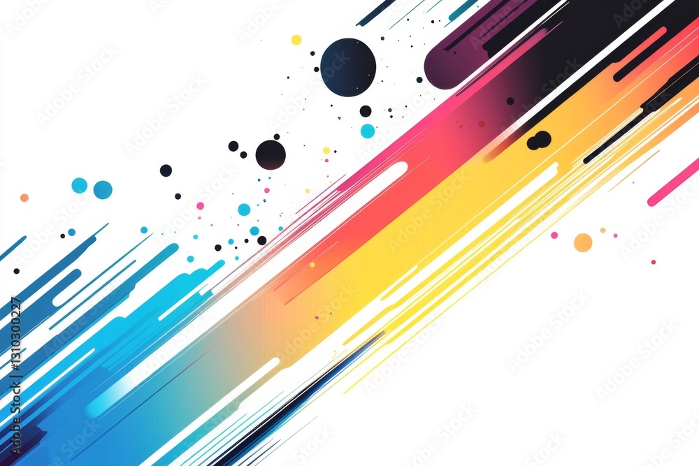 Poster abstract colorful dynamic lines on white background