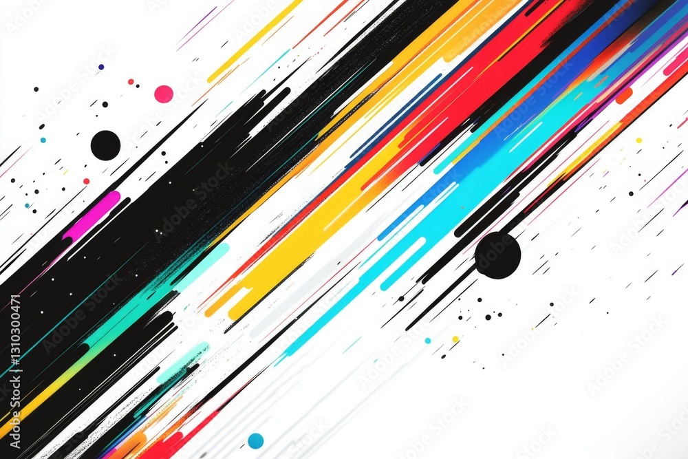 Poster abstract colorful diagonal lines on white background