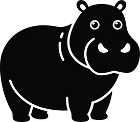 Hippopotamus silhouette vector 