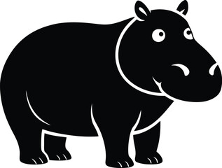 Hippopotamus silhouette vector 
