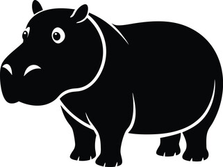 Hippopotamus silhouette vector 