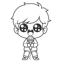 The boy sang very well, for coloring