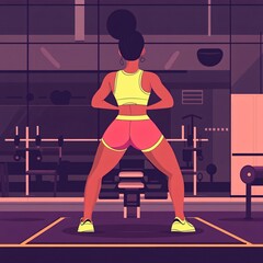 Professional Woman Doing Single Leg Squat Exercise in Gym
