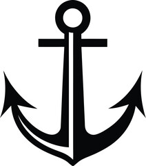 Anchor icon vector  silhouette
