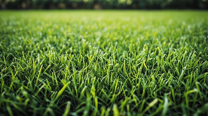Fototapeta premium Nature green grass texture background, Top view of grass Ideal concept used for making green flooring, lawn for a training football pitch, Grass Golf Courses green lawn pattern textured background.