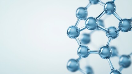 Abstract Molecular Structure in Futuristic Design Featuring Clear Blue Elements and Connections
