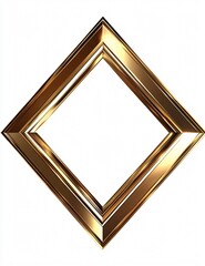 Brown Rectangular Frame Square Area Angle Gold Elegant Luxury Design for Interior Decor