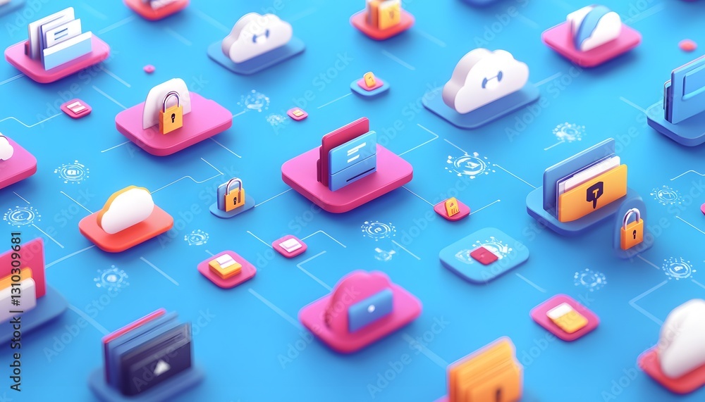 Poster secure cloud data storage network system visualization