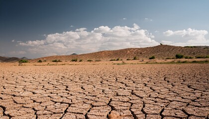 dry cracked earth in desert because of heat wave and drought