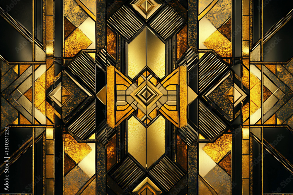 Poster abstract geometric pattern vibrant and dynamic geometric shapes made with generative ai