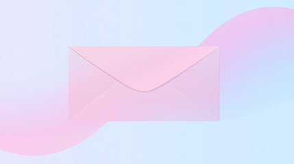 Pastel Pink Envelope on Soft Gradient Background Elegant Minimalist Stationery Design Digital Illustration Pretty Feminine Postcard Mockup Sweet      