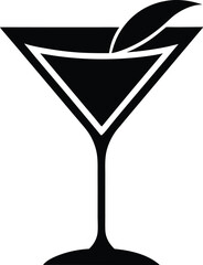 Martini glass icon silhouette