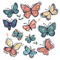 Professional Cute Summer Doodle Butterfly Sticker Print Image: Usage and Purpose Explained