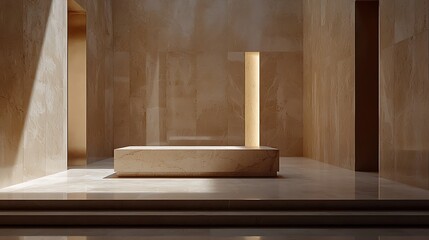 Minimalist Beige Interior Design Architecture Stone Space